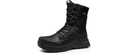 Coostar Tactical Boots for Men Lightweight Military Combat Work Boot Side Zipper Motorcycle Hiking Boots 8 Inches