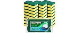 AIDEA Sponges Kitchen, Heavy Duty Scrub Sponge-24Count, Sponges for Dishes, Cellulose Dish Sponge, Scrubbing Power fo...