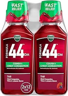 Vicks Formula 44 DM Cough & Congestion Liquid, Over-The-Counter Medicine, Day or Night, Cough Syrup, Powerful Cough a...