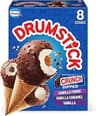 Drumstick Dipped Variety Pack, Vanilla Fudge, Vanilla Caramel, Vanilla Sundae Cone, 8 Count (Frozen)