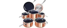 Nuwave Healthy Duralon Blue Ceramic Nonstick Cookware Set, PFAS Free | Scratch-Resistant, Dishwasher & Oven Safe, Ind...