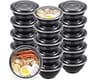 Kitch’nMore 36oz Extra-Thick Meal Prep Bowls with Lids, Plastic Containers with Clear Covers for Noodles, Poke Bowl, ...