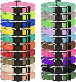 20 PCS Puppy Collars for Litter,Puppy Collars for Small Puppies,Nylon Breakaway ID Collar Whelping Litter Collars(S)