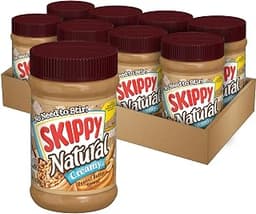 SKIPPY Natural Creamy Peanut Butter Spread, Plant Based Protein, 15oz x8