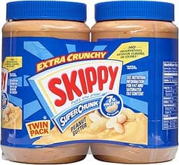 SKIPPY Chunky Peanut Butter, Crunchy Peanut Butter, Twin Pack, 40oz Jars
