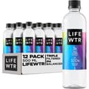 LIFEWTR Premium Purified Water pH Balanced with Electrolytes, 100% recycled plastic bottles, 16.9 Fl Oz Bottles, 500m...