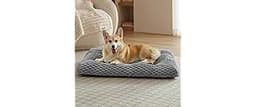 Bedsure Washable Dog Bed for Crate Large Sized Dog, Soft Fluffy Bubble Fleece Pet Bed Mat for Deep Sleep, Non-Slip an...
