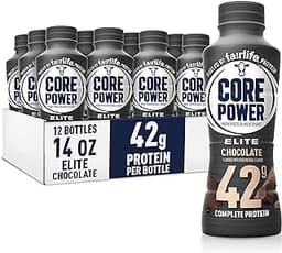 Core Power Elite High Protein Shake, Chocolate, 42g Bottle, 14oz, 12 Pack