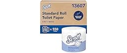 Scott Professional Standard Roll Toilet Paper, Bulk (13607), 2-Ply, Elevated Design, White, Individually Wrapped, Com...