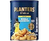 PLANTERS Deluxe Salted Whole Cashews, Party Snacks, Plant-Based Protein, Quick Snack for Adults, After School Snack, ...
