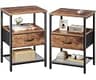 Huuger Nightstand Set of 2, Night Stand with Fabric Drawer, Mesh Shelf | Side Table with Storage, Fabric Drawer Dress...
