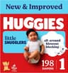 Huggies Little Snugglers Diapers Size 1, 198 Count (6 Packs of 33) | Blowout Protection, Leakproof Protection, Luxury...