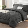 CozyLux Queen Comforter Set Dark Grey - Bed in a Bag Queen Size 7 Pieces, Luxury Soft Bed Set for All Seasons, Beddin...
