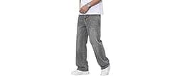 JMIERR Mens Baggy Jeans Stretch Casual Loose Fit Jeans Streetwear Denim Pants