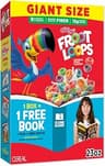 Kellogg's Froot Loops Breakfast Cereal, Good Source of Fiber, 15g Whole Grains, Giant Size, 23 oz