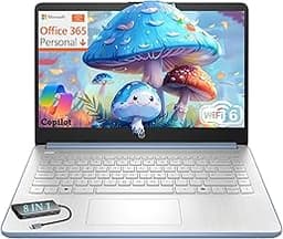 HP Essential Laptop Computer for Student Daily Study, Microsoft Office 365, Intel N150, 4GB RAM, 128GB Storage, Long ...