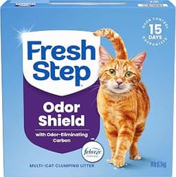 Fresh Step Odor Shield Multi Cat Clumping Cat Litter, 14 lb. | Febreze Freshness, Odor Shield with Ammonia Block Tech...