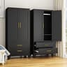 GAIOUS Steel Armoire Wardrobe Closet, 71" Metal Clothing Storage Cabinets with 2 Doors, 1 Adjustable Shelf and 2 Draw...