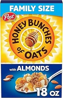 Honey Bunches of Oats with Almonds Breakfast Cereal, Almond Cereal with Oats and Granola Clusters, Family Size 18 oz Box