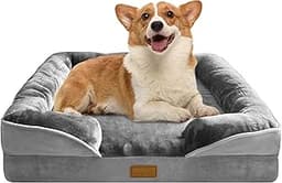 Orthopedic Dog Bed with Sides - Dog Sofa Beds for Medium Dogs, Supportive Foam Pet Couch Bed with Washable Removable ...