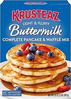 Krusteaz Light and Fluffy Buttermilk Complete Pancake Mix, Waffle and Pancake Mix, Just Add Water, 32 oz Box