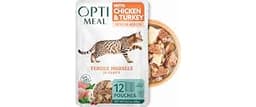 Optimeal Grain-Free Wet Cat Food Pouches – Chicken & Turkey in Savory Gravy, High Protein & Moisture-Rich Tender Mors...