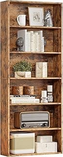 IRONCK Industrial Bookshelves and Bookcases Floor Standing 6 Shelf Display Storage Shelves 70 in Tall Bookcase Home D...