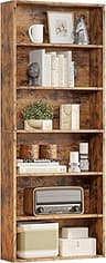 IRONCK Industrial Bookshelves and Bookcases Floor Standing 6 Shelf Display Storage Shelves 70 in Tall Bookcase Home D...