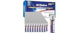 ACDelco AAA Batteries, Maximum Power Super Alkaline Battery, 10-Year Shelf Life, Recloseable Packaging, 200 Count