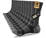 Niorasen Men's Cotton Crew Work Socks, 5 Pairs, Cushioned | 78.6% cotton crew socks with terry cushioning, arch suppo...