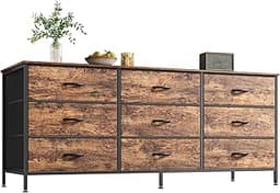Huuger 9 Drawer Dresser, 55 Inch TV Stand for 55, 60 Inch TV, Entertainment Center with Drawers, Large Storage Fabric...
