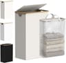 efluky Slim Laundry Hamper with Lid and Removable Bag, 75L Beige