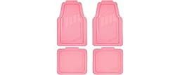 CAR PASS Heavy Duty Rubber Floor Mats 4-Piece,Pink Car Mats Full Sets Anti-Slip,Waterproof Universal Trim-to-Fit for ...