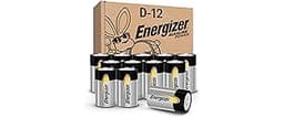Energizer Alkaline Power D Batteries 12 Count (Pack of 1), Long-Lasting Alkaline Size D Batteries