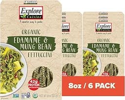 Explore Cuisine Organic Edamame & Mung Bean Fettuccine -Easy-to-Make Pasta - High in Fiber and Plant-Based Protein - ...