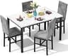 Hooseng Kitchen Table Set 5 Piece Dining Room Table Set Marble Dining Table 4 Chair Dining Table Set for Kitchen Livi...