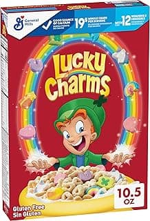 Lucky Charms Gluten Free Cereal with Marshmallows, Kids Breakfast Cereal, Made with Whole Grain, 10.5 oz
