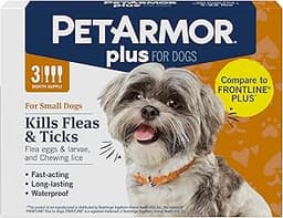 PetArmor Plus Flea and Tick Prevention for Dogs, Small Dog Flea and Tick Treatment, 3 Doses, Waterproof Topical, Fast...