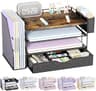 gianotter Wood Desk Organizers and Accessories with File Holder, 4-Tier Desk Accessories & Workspace Organizers with ...