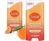 Lume Whole Body Deodorant - Invisible Cream Stick - 72 Hour Odor Control - Aluminum Free, Baking Soda Free, Skin Safe...