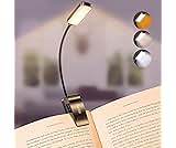 Gritin 9 LED Rechargeable Book Light for Reading in Bed - Eye Caring 3 Color Temperatures,Stepless Dimming Brightness...