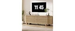 Tribesigns Farmhouse Fluted TV Stand, 70" Extra Long Media Console for 65/70/75 Inch TVs, Wooden Entertainment Center...