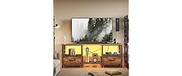 Homiflex TV Stand for 55 Inch TV, LED Entertainment Center with Fabric Drawers and Power Outlets, Modern Industrial T...