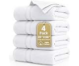 LANE LINEN Bath Sheets 100% Cotton 4 Pack Oversized Soft - White | Cotton Bath Towels, Soft & Durable, Ring-Spun, Ide...