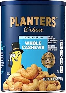 PLANTERS Deluxe Lightly Salted Cashews, Party Snacks, Plant-Based Protein, Quick Snack for Adults, After School Snack...