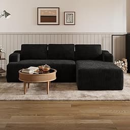 Novilla L-Shape Sectional Couches for Living Room with Smarts Coil® Support, 3 Seater Sectional Sofas for Living Room...