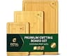 ROYAL CRAFT WOOD Wooden Cutting Boards for Kitchen Meal Prep & Serving - Bamboo Wood Serving Board Set with Deep Juic...