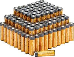 Amazon Basics 100-Pack AA Alkaline Batteries, 1.5 Volt, 10-Year Shelf Life, Reliable