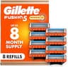 Gillette Fusion5 Power Razor Blade Refills for Men, 8 Count, with Precision Trimmer