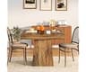 LITTLE TREE 31.5" Small Dining Table for 4, Farmhouse Kitchen Table with Walnut Finish, Square Compact Dinner Table f...